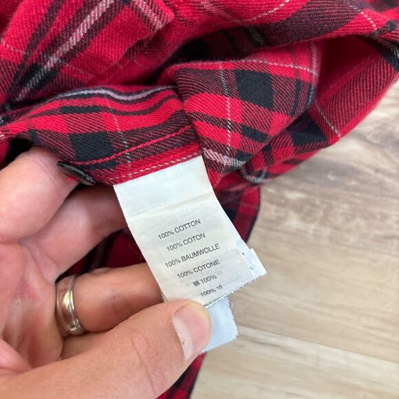 J Crew Flannel Shirt Mens Small Red Plaid Button Up - Picture 9 of 10